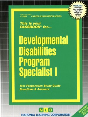 Developmental Disabilities Program Specialist I - ebook